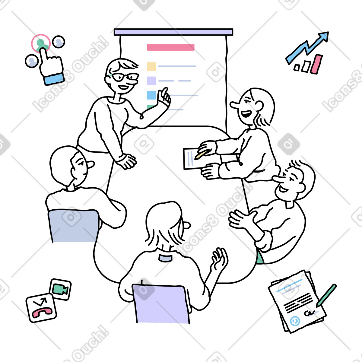 Illustration Formation du personnel dans le style Notes à télécharger aux formats PNG, SVG