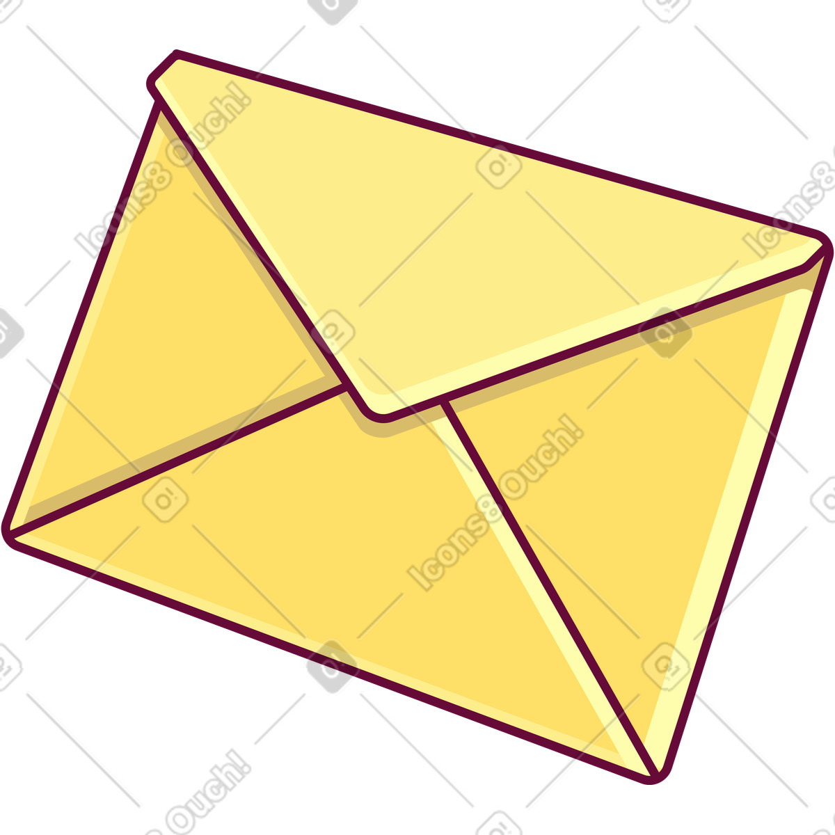 Handy スタイルの Yellow envelope letter のイラストをPNG、SVG形式でダウンロード