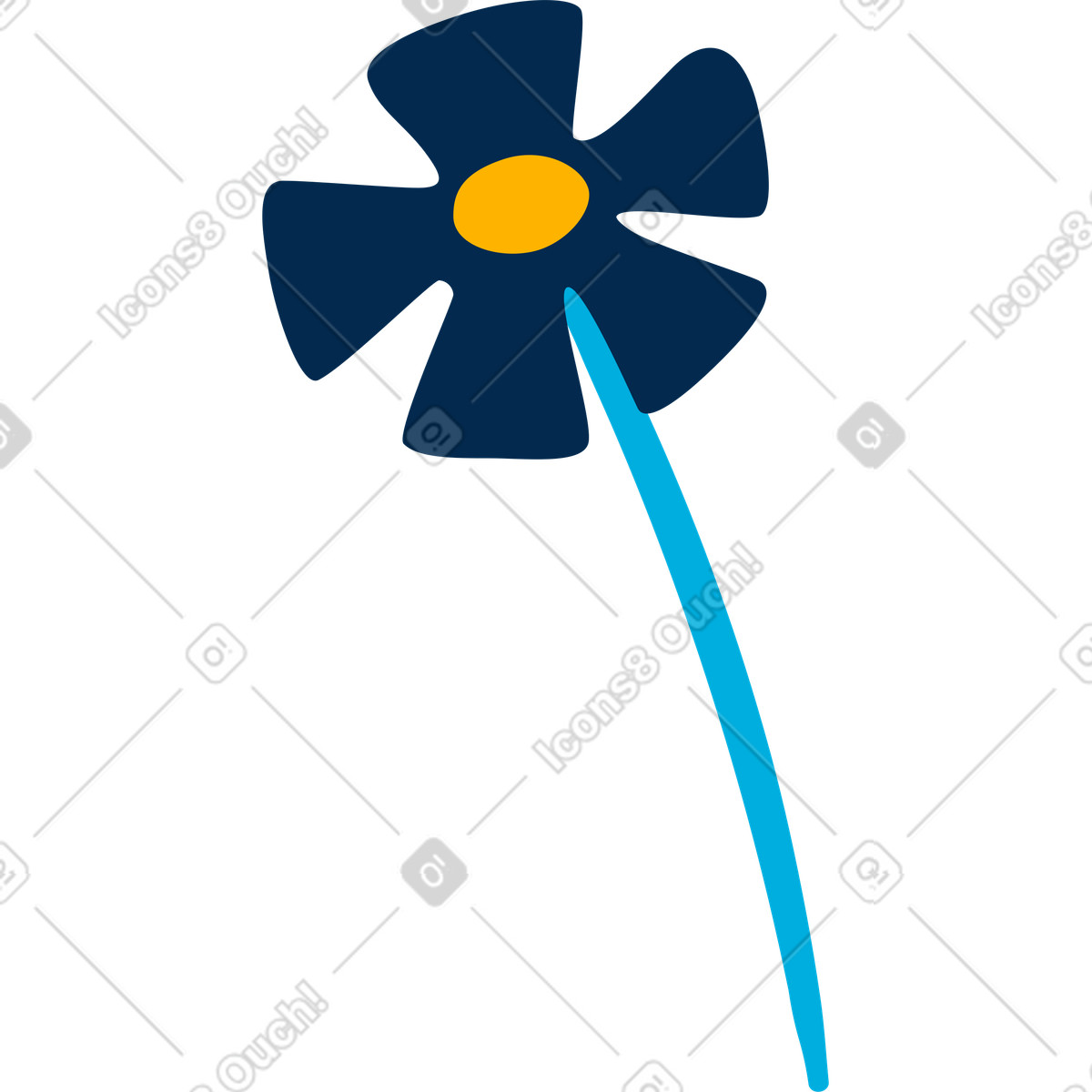 Flower illustration in Flame style download in PNG, SVG