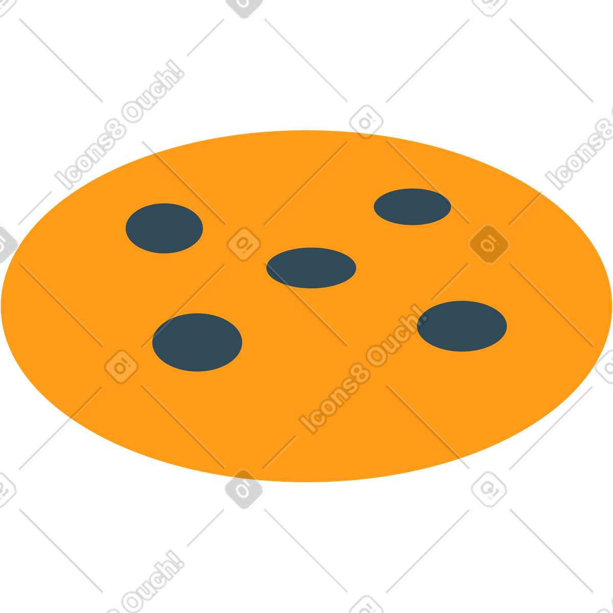 Ilustração de Biscoito aveia com gotas chocolate em no estilo Kingdom para baixar em PNG, SVG