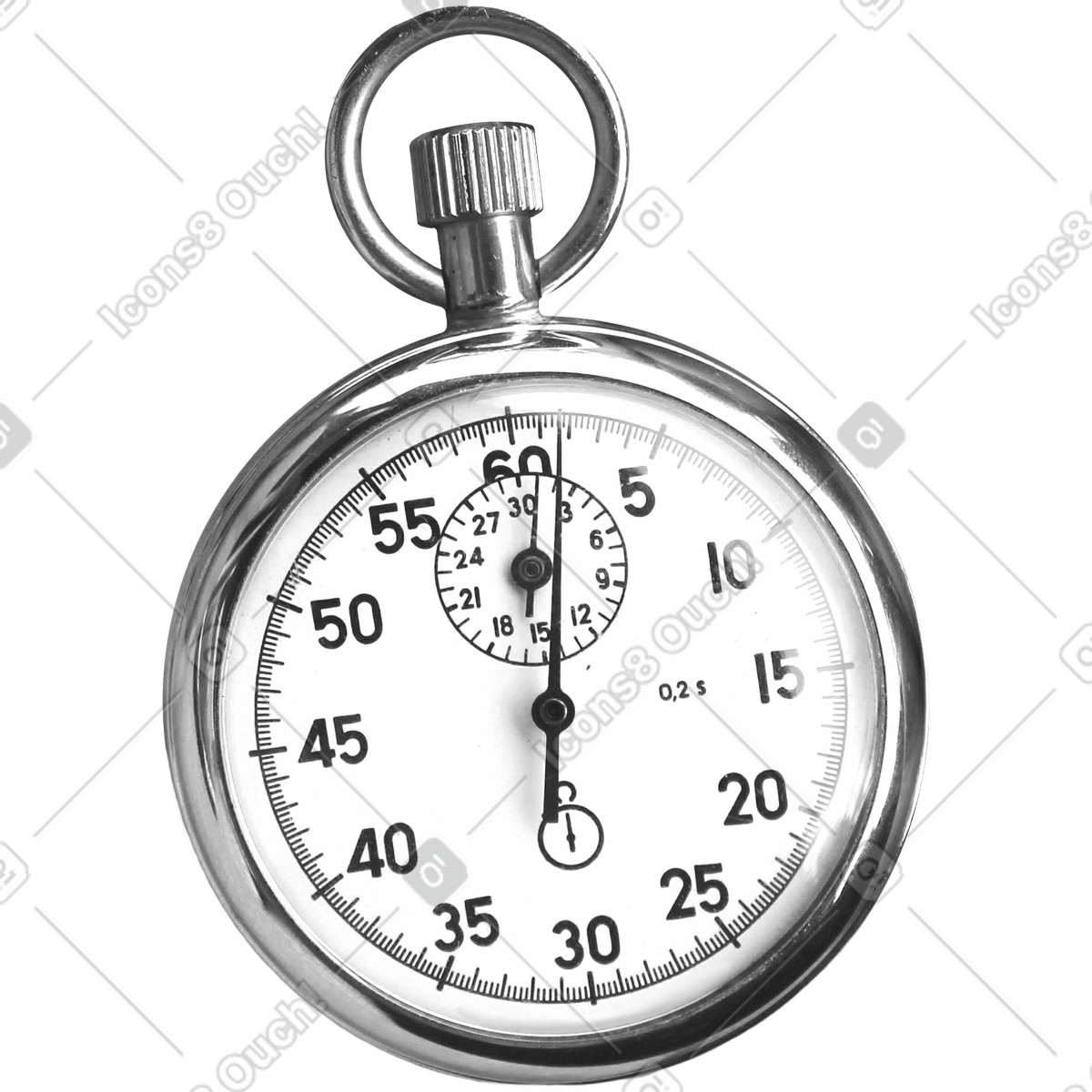 Stoppuhr-Illustration im Print-Stil als Download in PNG, SVG