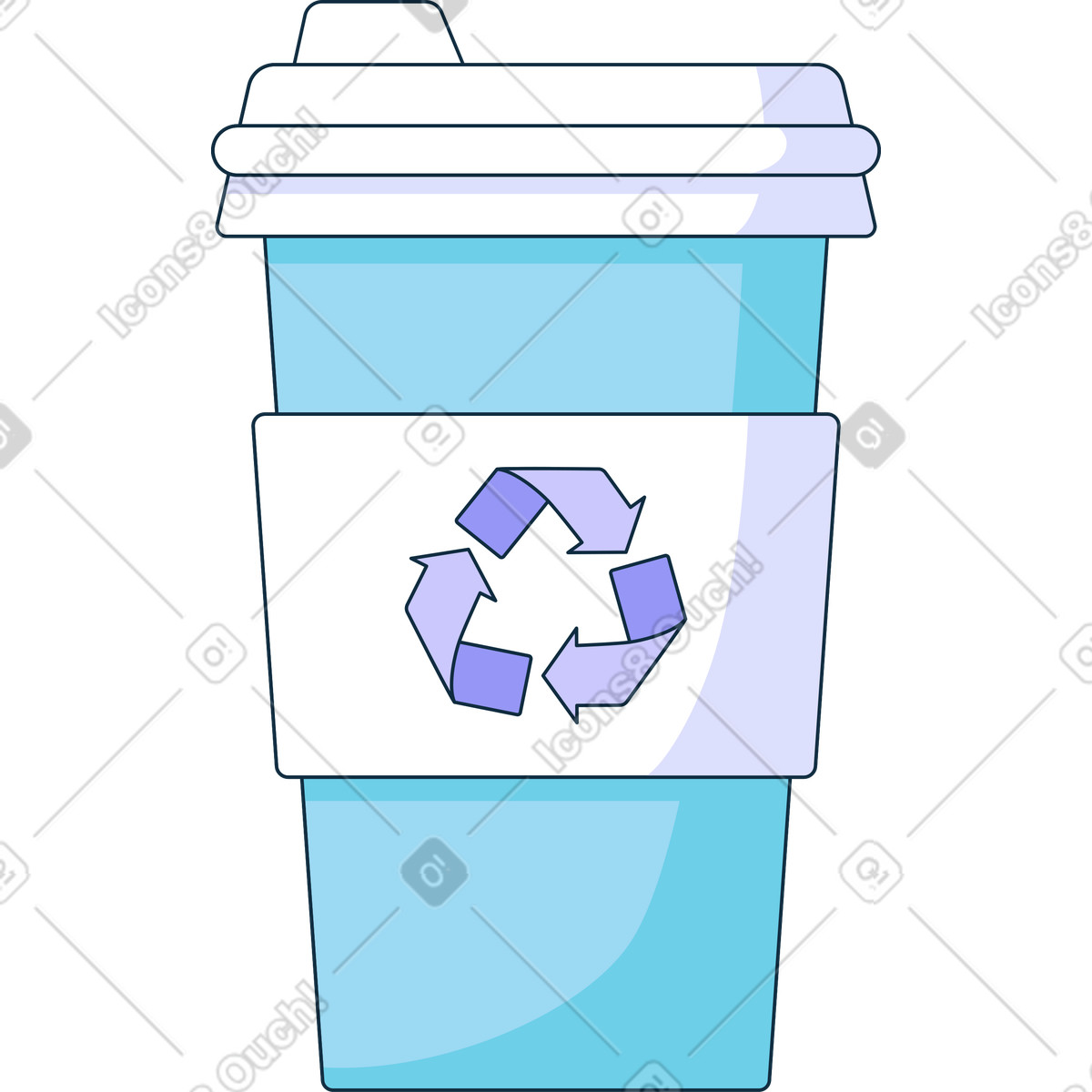 Illustration Gobelet recyclable dans le style Bubble gum à télécharger aux formats PNG, SVG