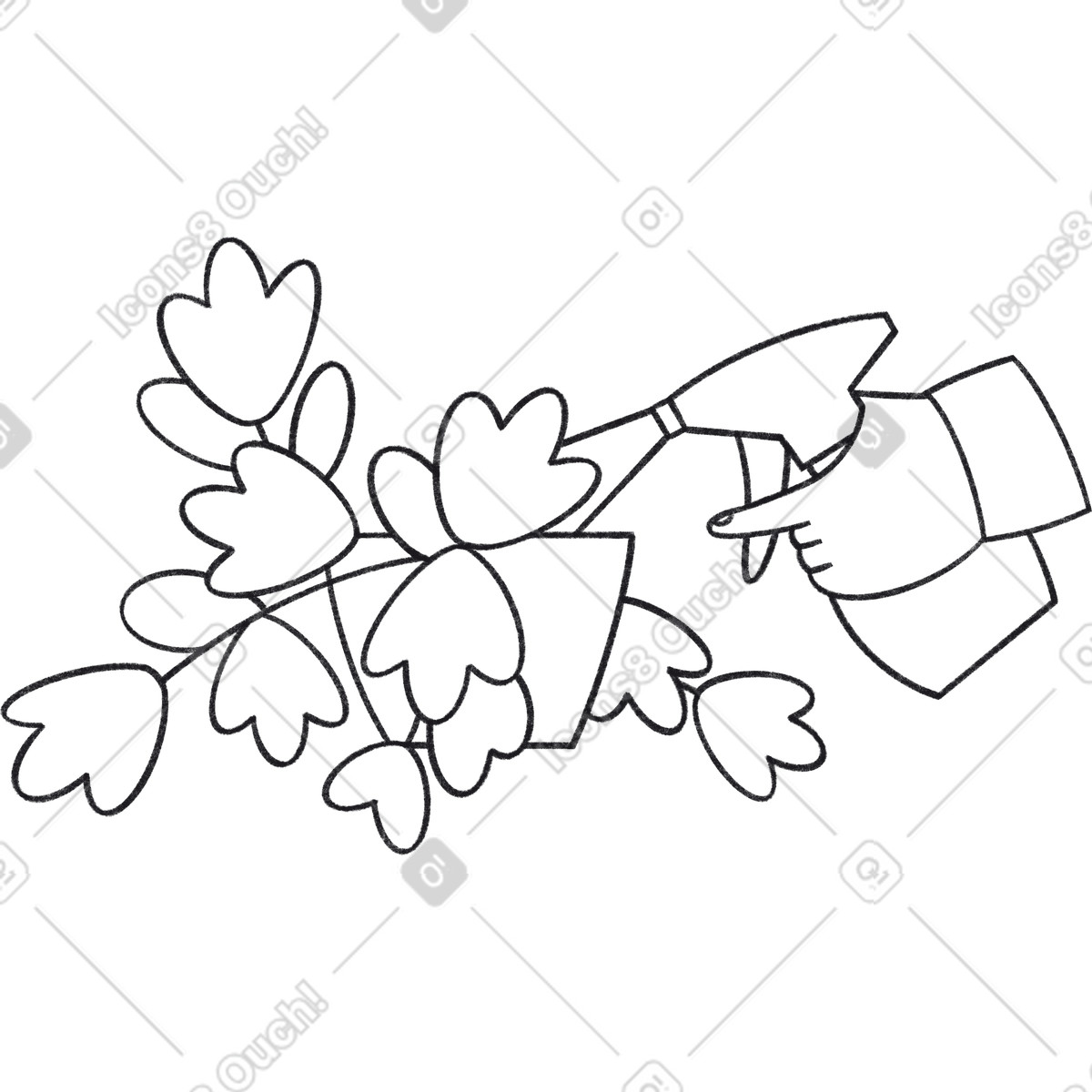 Ilustración Spraying plant with a spray bottle en estilo Bonbon Line descargar en PNG y SVG