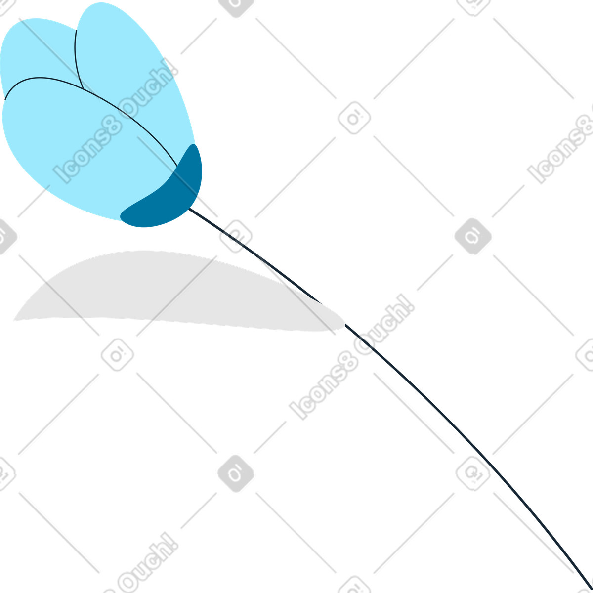 Ilustración Tulipán en estilo Indigo a descargar en PNG y SVG