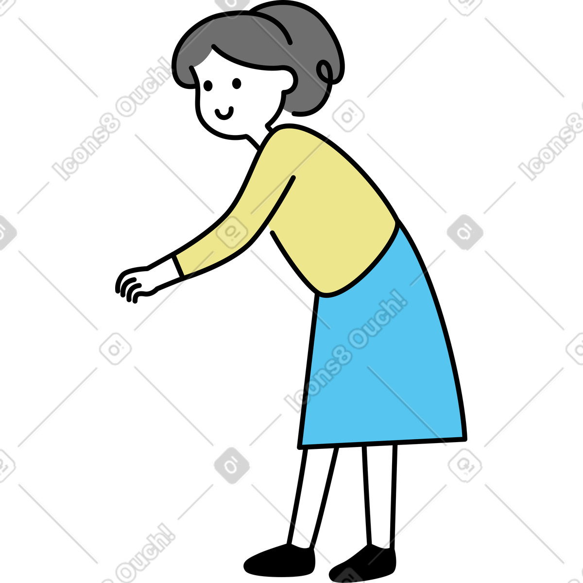 Ilustração de Mulher segurando algo em no estilo Mochi para baixar em PNG, SVG