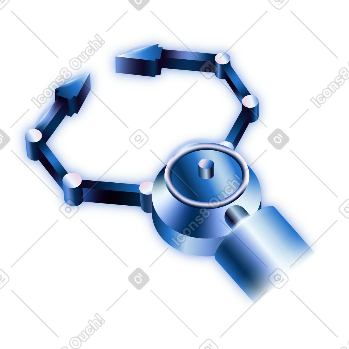 Ilustración Robotic gripper hand with adjustable mechanical claw en estilo Dimension a descargar en PNG y SVG