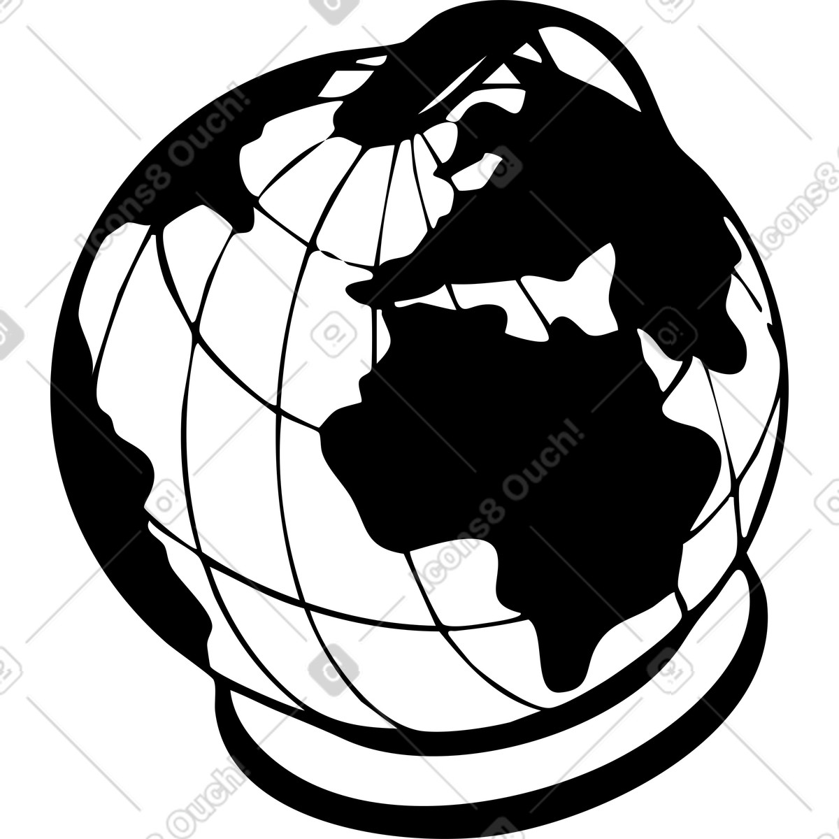 Globe earth illustration in Line style download in PNG, SVG