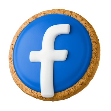A cookie with a Facebook logo - 3D Stickle style illustration