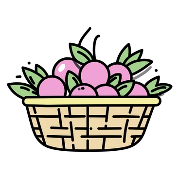 A woven basket filled to the brim with "fresh, shiny lychees" is positioned on a "rustic wooden table." The basket has intricate designs, showcasing the craftsmanship. The lychees, with their distinctive red skin and green leaves, create a vibrant contrast against the natural tones of the wood. The wooden table has a weathered texture, enhancing the rustic atmosphere of the scene.