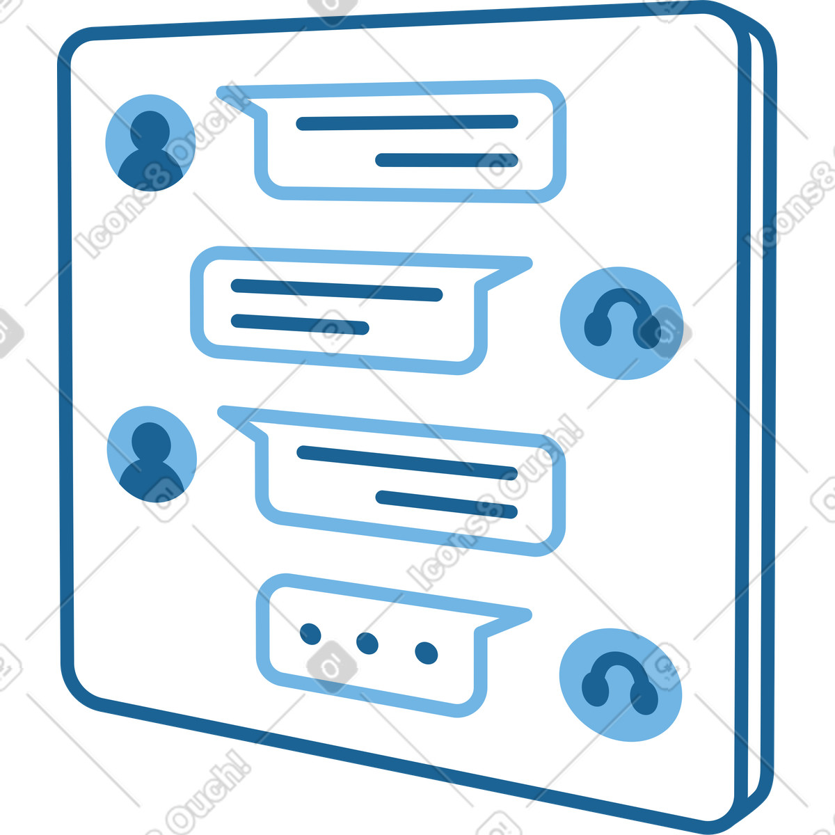 Support response and request dialog box illustration in Natty style download in PNG, SVG