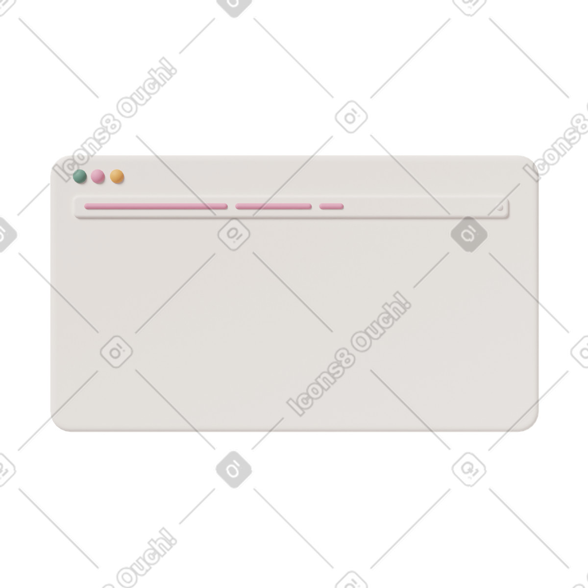 White interface with pink lines illustration in 3D Casual life style download in PNG, SVG