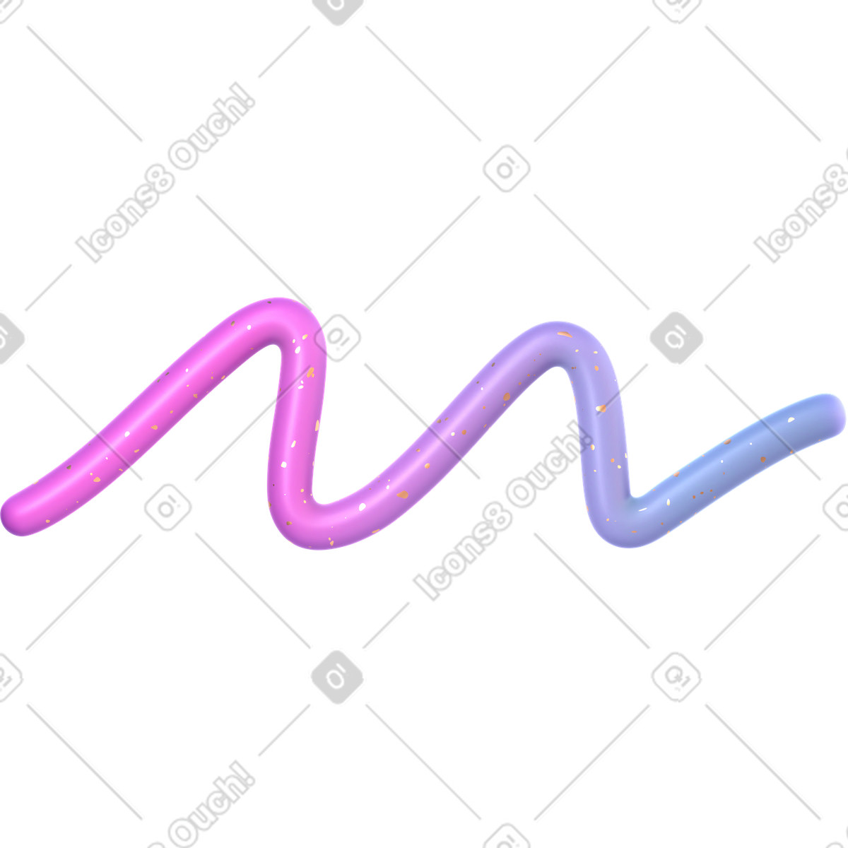 지그재그 라인 illustration in 3D Glassy style download in PNG, SVG