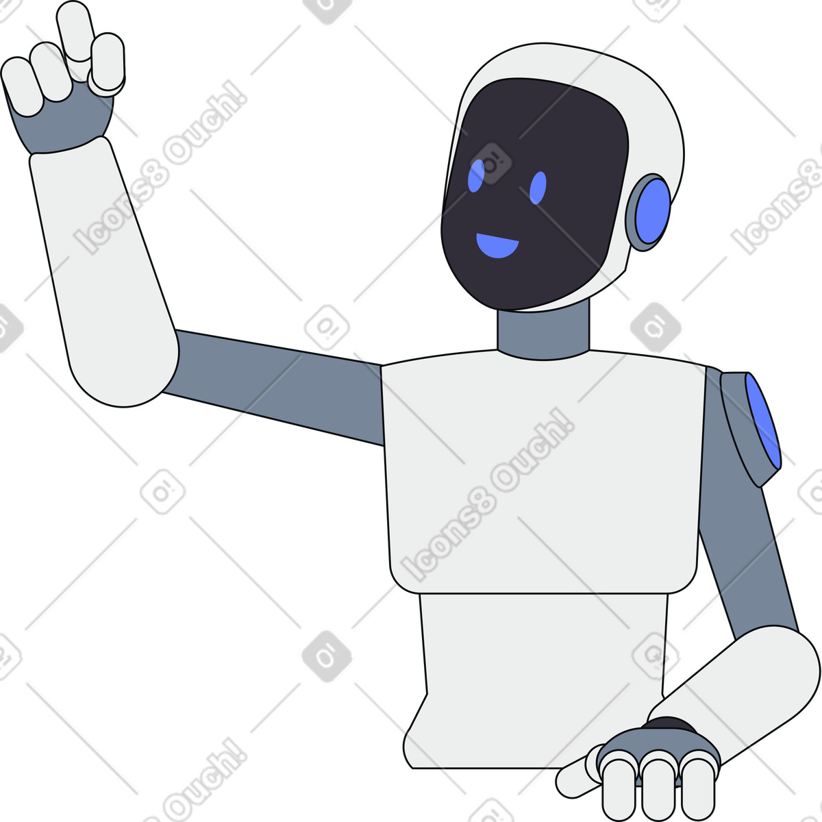 Robot umanoide illustrazione in stile Teko scarica in PNG, SVG