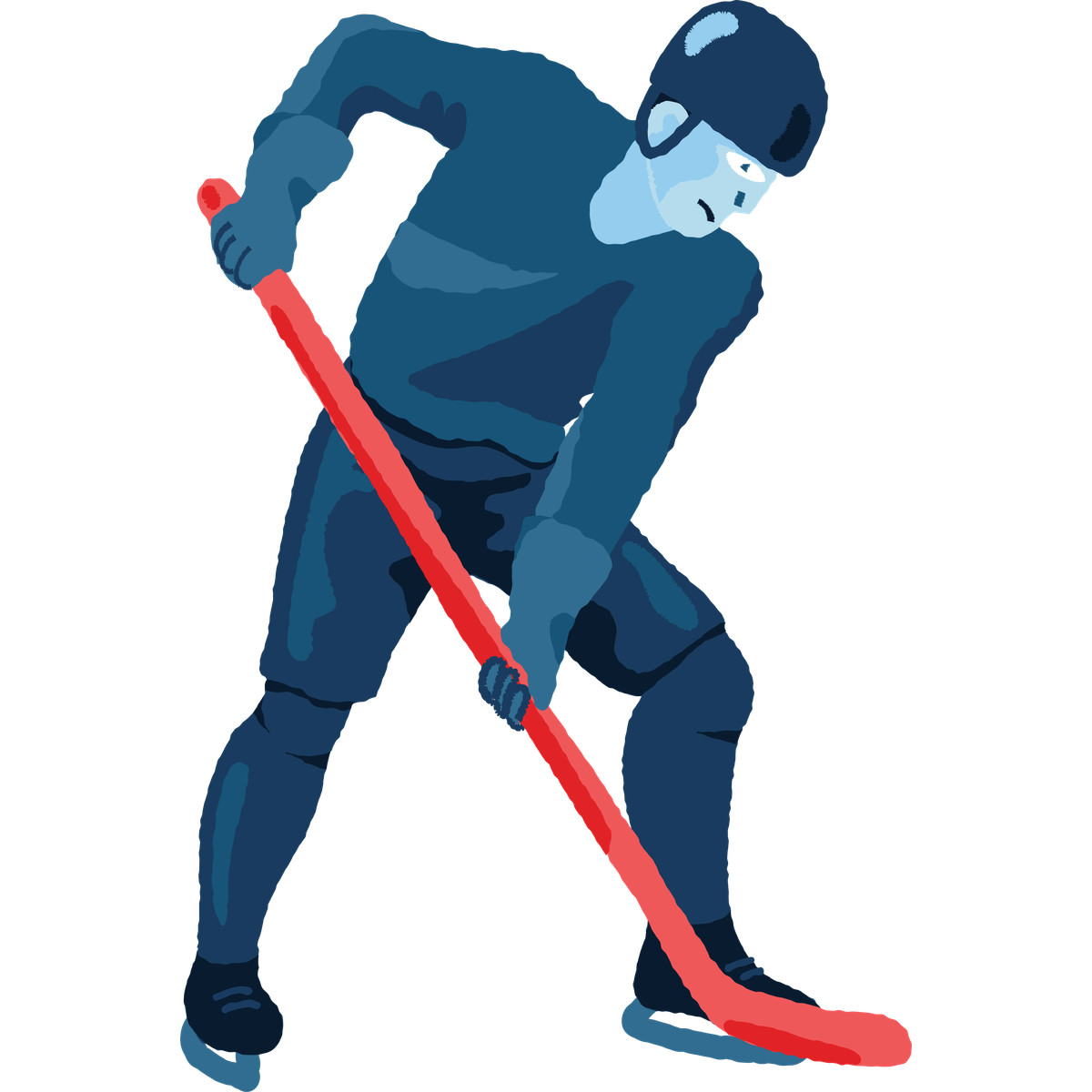 Hockey player illustration in Cherry style download in PNG, SVG