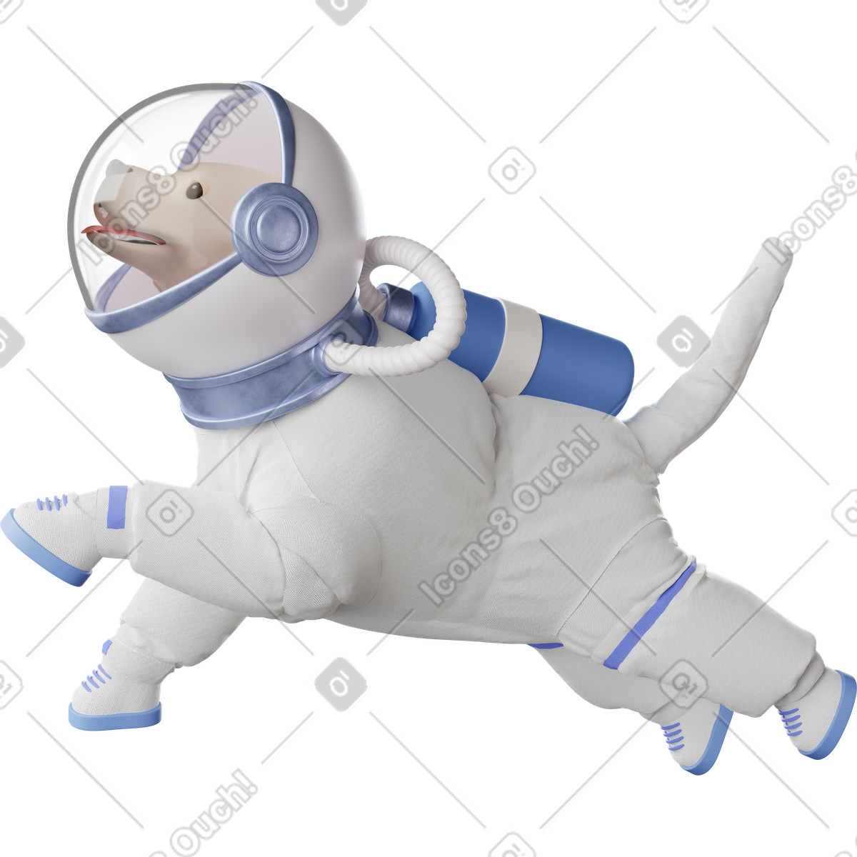Illustration Dog astronaut dans le style 3D Business à télécharger aux formats PNG, SVG