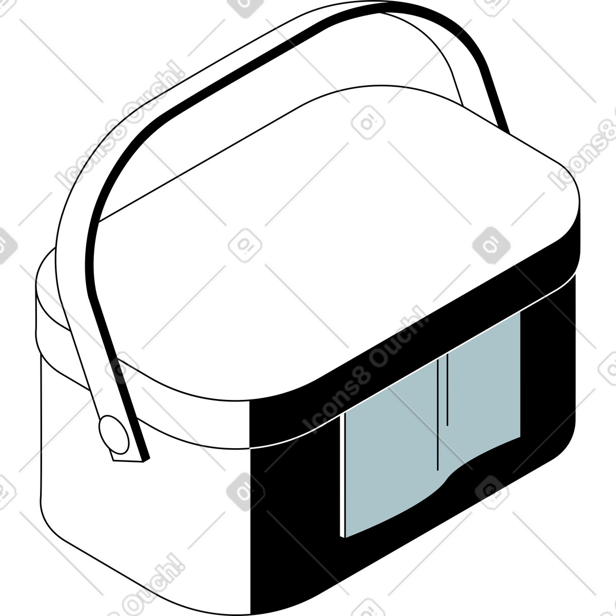 Ilustração de Cesta piquenique em no estilo Isometric para baixar em PNG, SVG