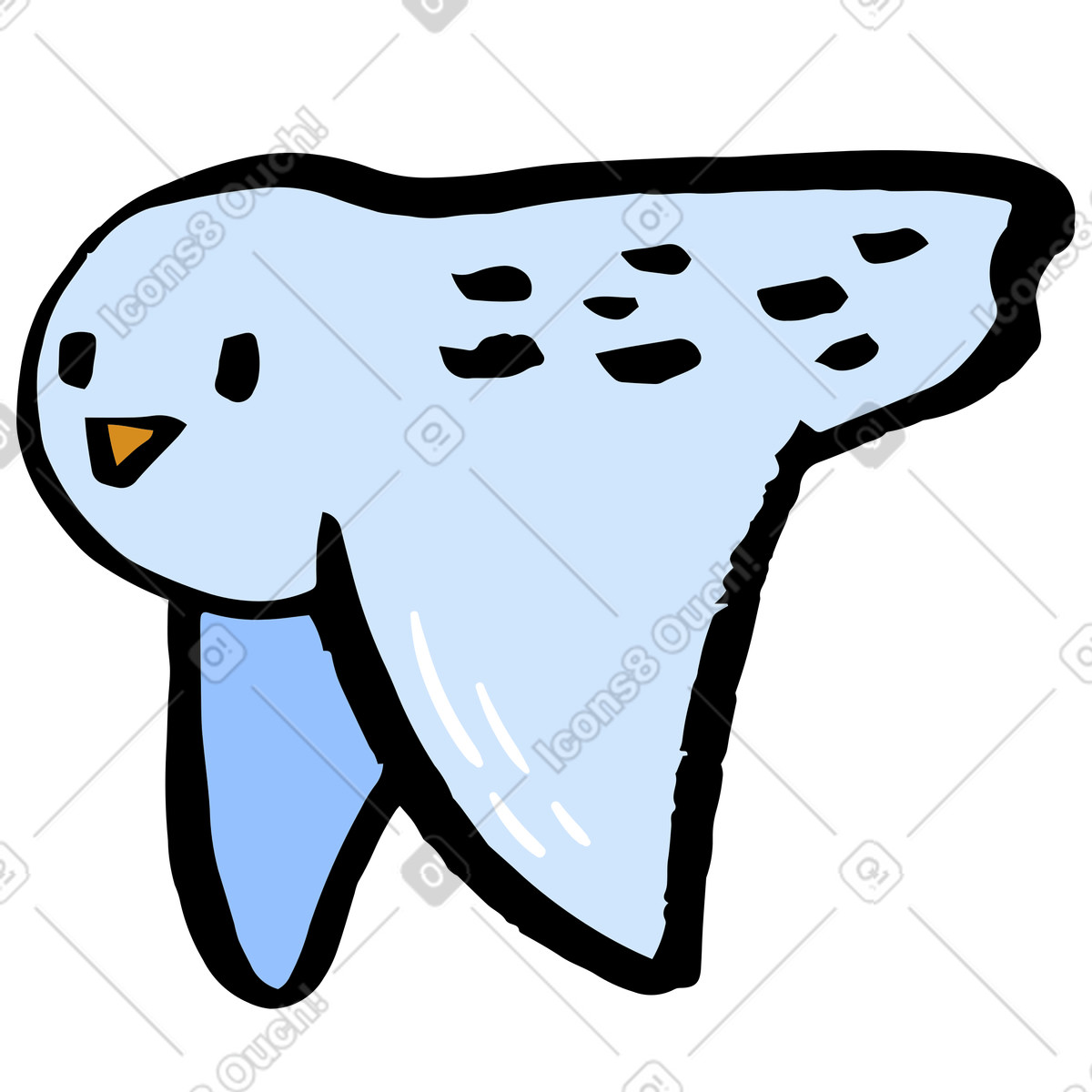 Polare eule fliegt-Illustration im Scandi-Stil als Download in PNG, SVG