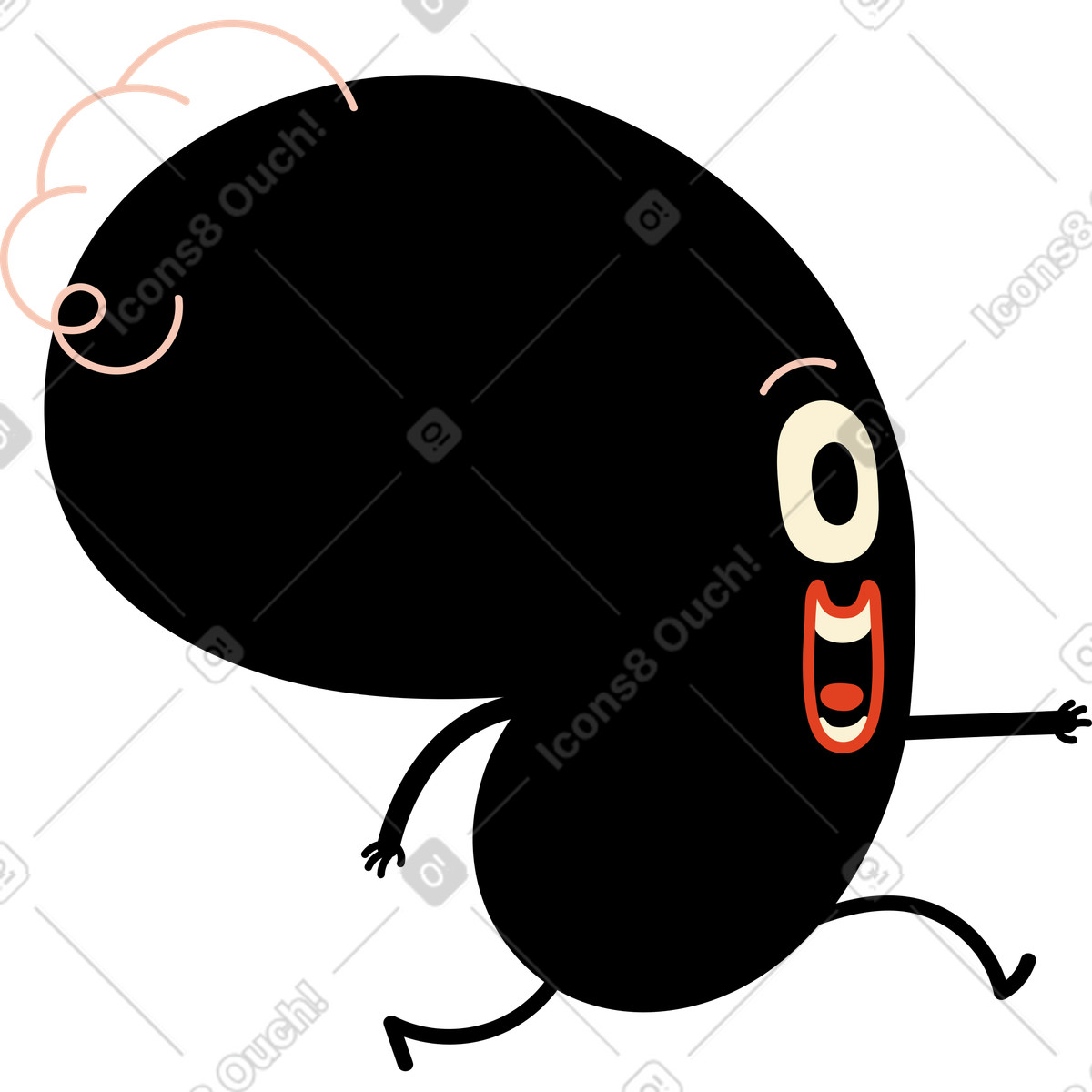Illustration Personnage en cours d'exécution dans le style Jelly à télécharger aux formats PNG, SVG