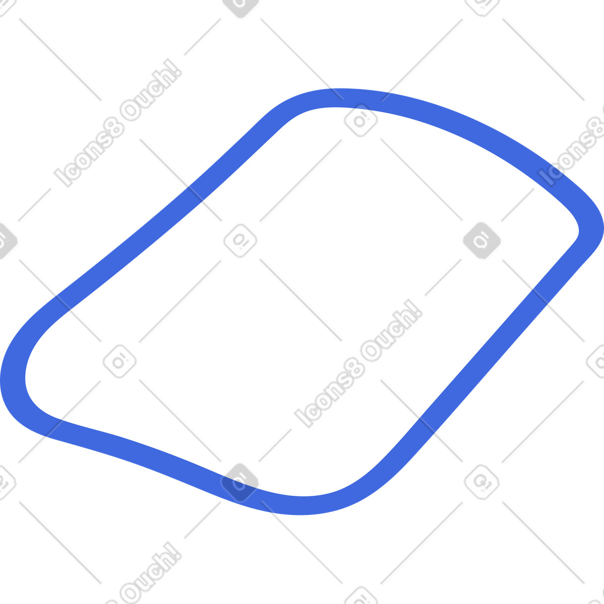 下载 Ballpoint Pen 风格的 Sponge outline simple rounded rectangle shape with blue border 插画，支持 PNG、SVG 格式