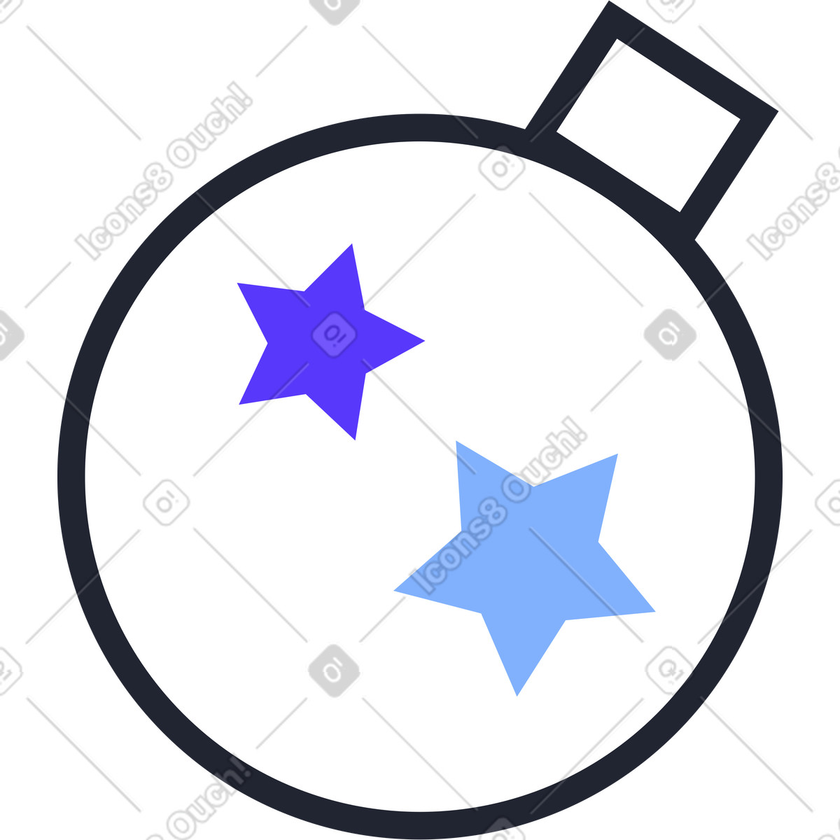 Bauble with stars illustration in Pablita style download in PNG, SVG