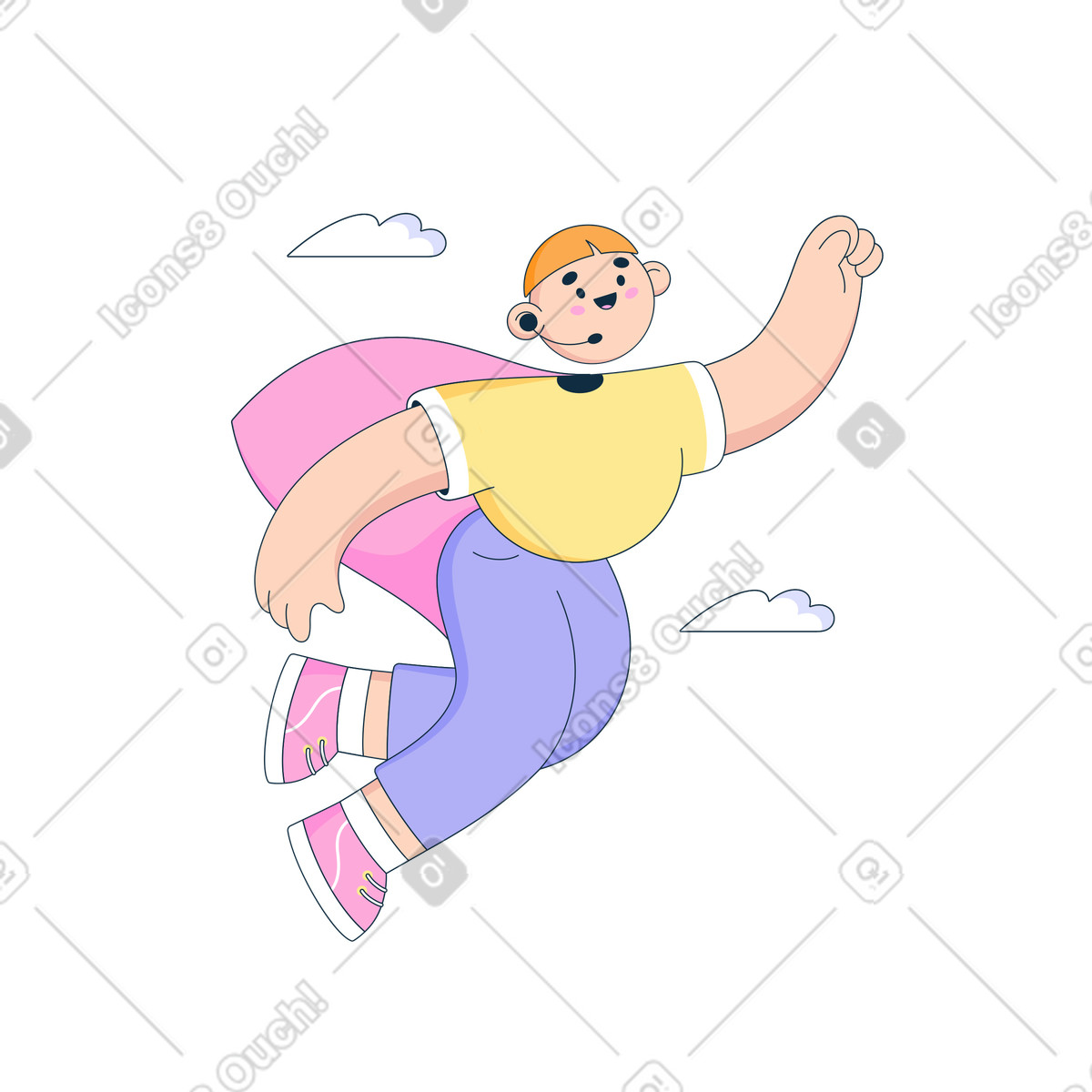 Bubble gum スタイルの Customer support worker coming to help のアニメーションイラストをGIF、Lottie (JSON)、AEでダウンロード