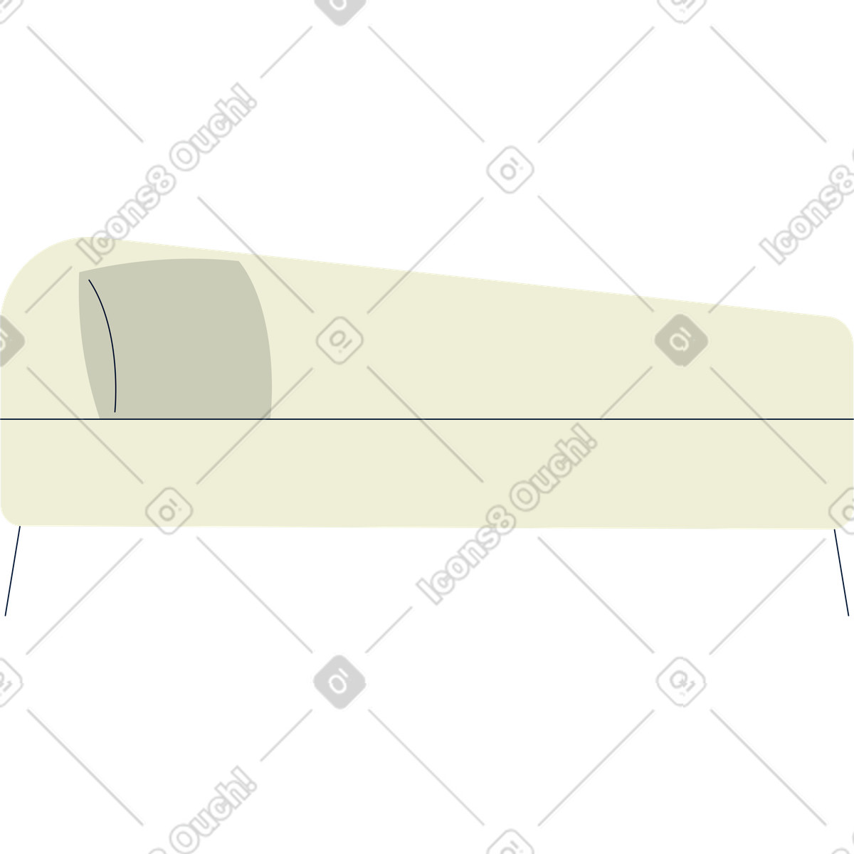 Sofa illustration in Cubes style download in PNG, SVG
