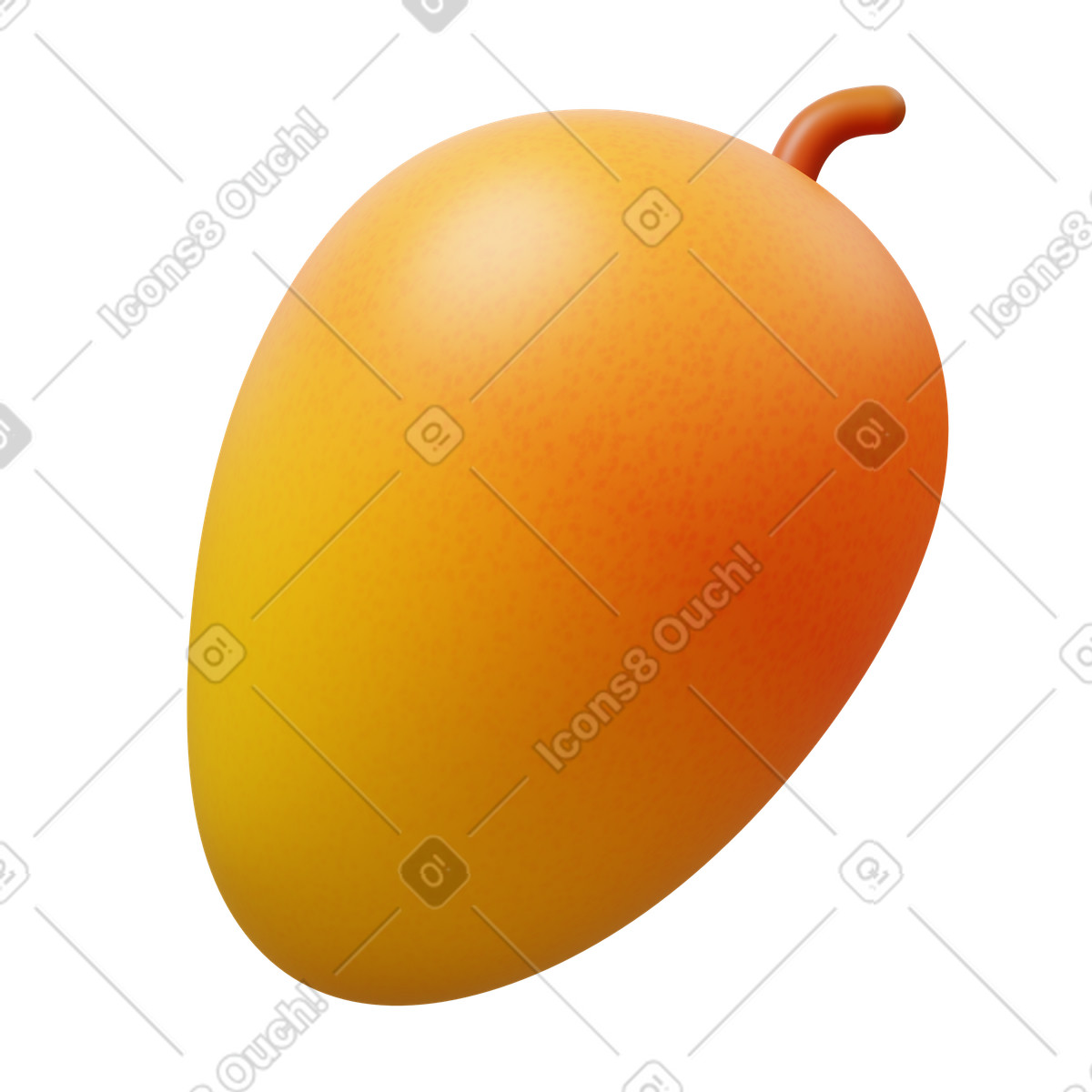 Mango-Illustration im 3D Fluency-Stil als Download in PNG, SVG