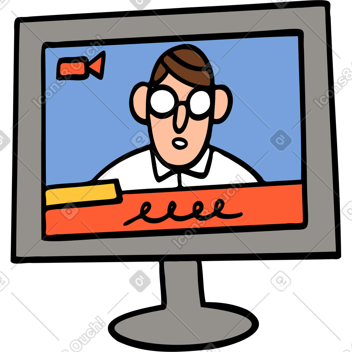 Tv news illustration in Comic style download in PNG, SVG