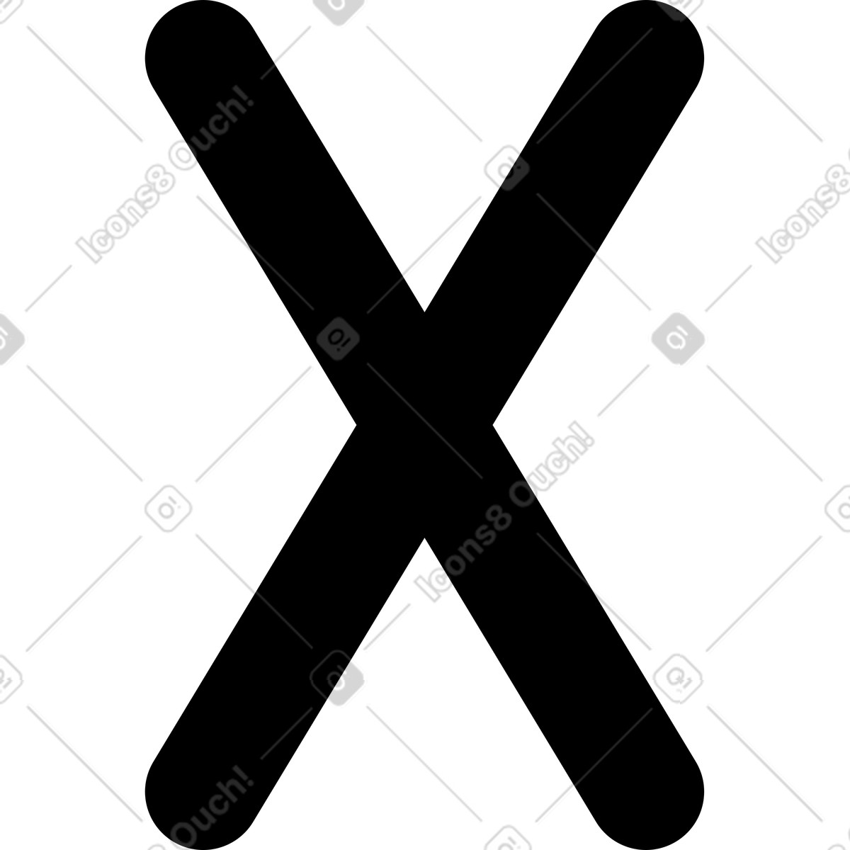 Lettera nera x illustrazione in stile Transistor scarica in PNG, SVG