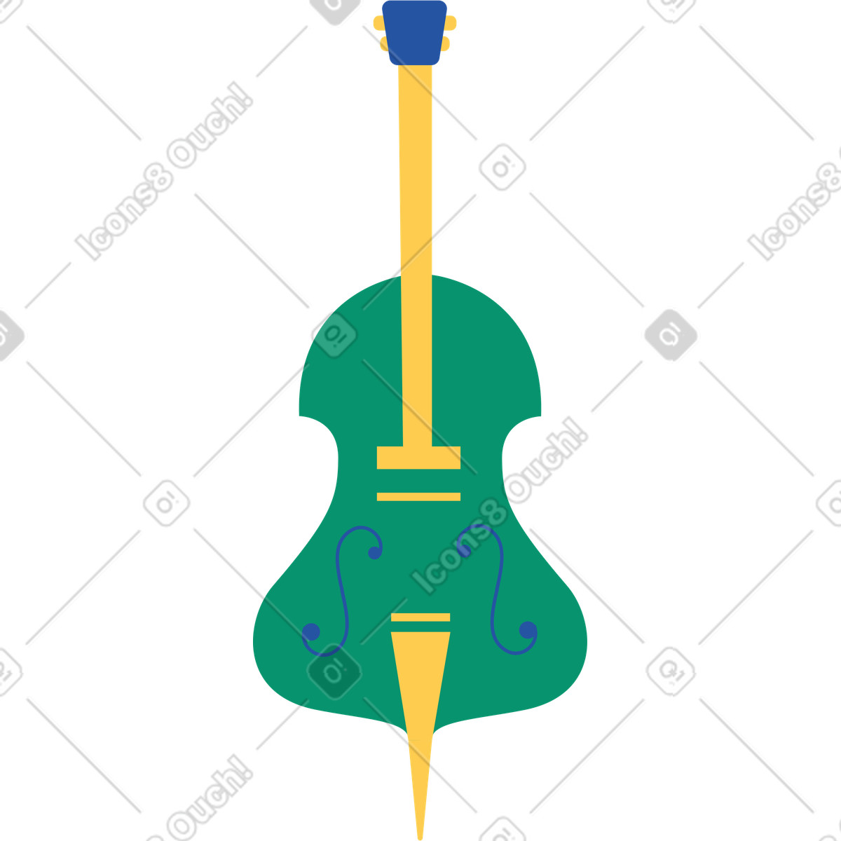 Cello-Illustration im Spot-Stil als Download in PNG, SVG