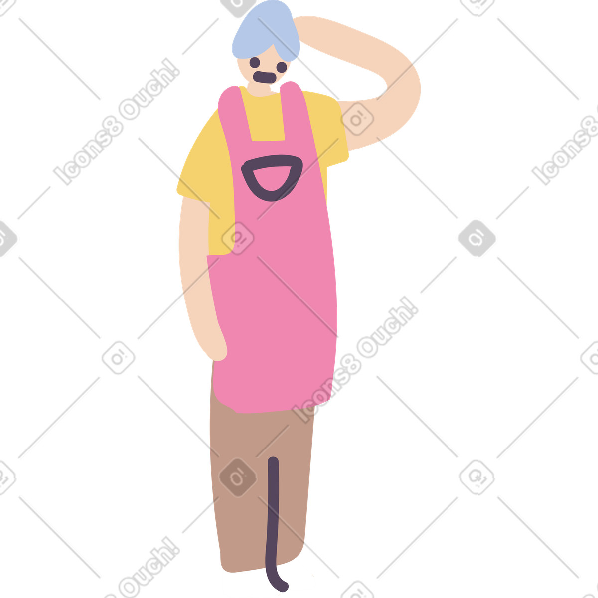 Ilustração de Homem em no estilo Pluto para baixar em PNG, SVG