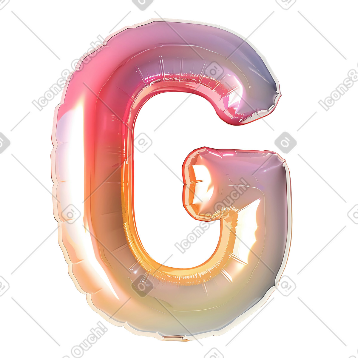 充气字母 g插图，PNG、SVG格式