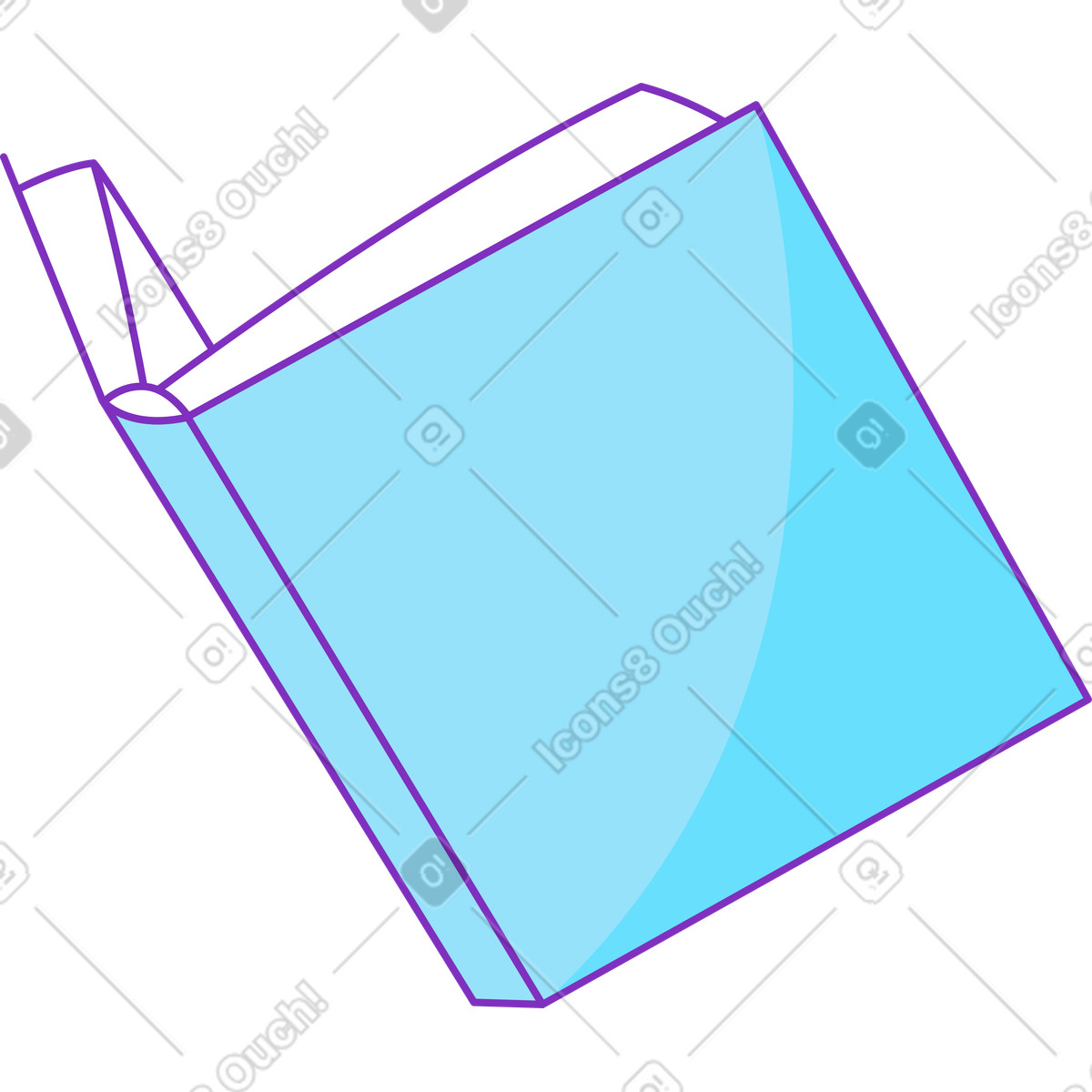 Open blue book illustration in Elastic style download in PNG, SVG