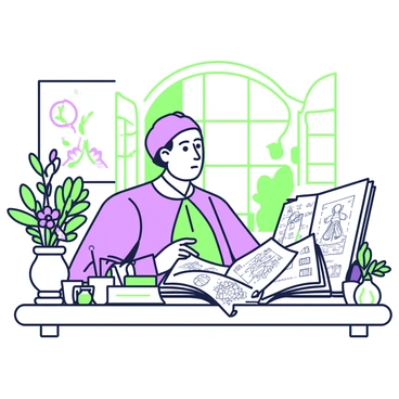 Vesalius drawing inspiration from nature as he sketches anatomical features