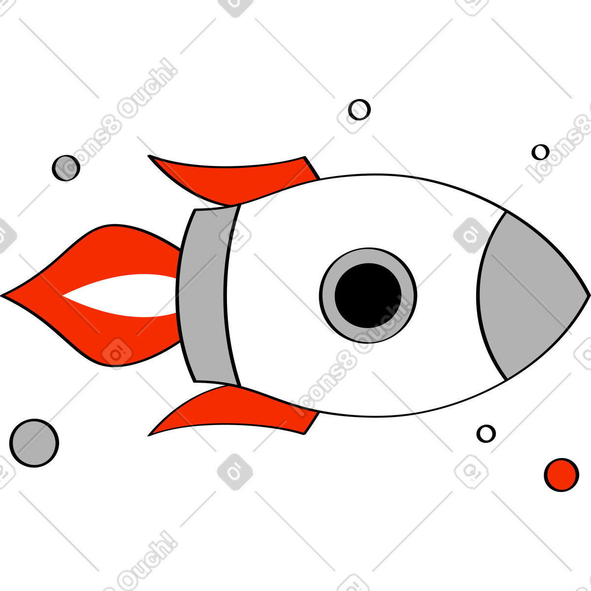 Rakete im weltraum-Illustration Looney-Stil als Download in PNG, SVG