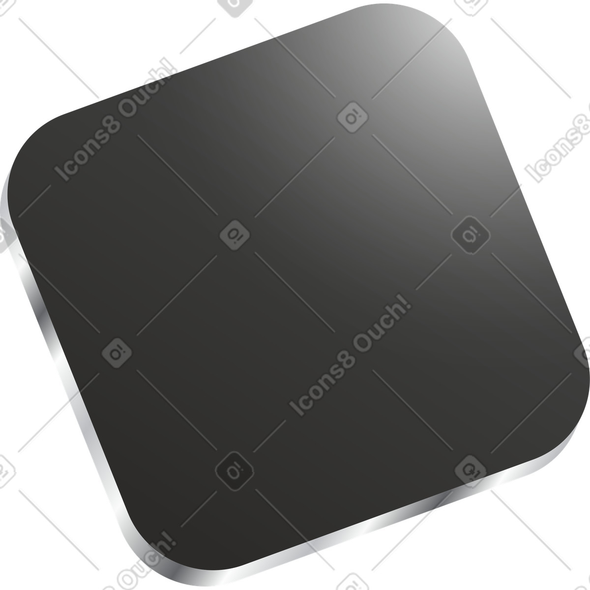 Иллюстрация Button dark rounded square with metallic edge and gradient surface в стиле Token — скачать в форматах PNG, SVG