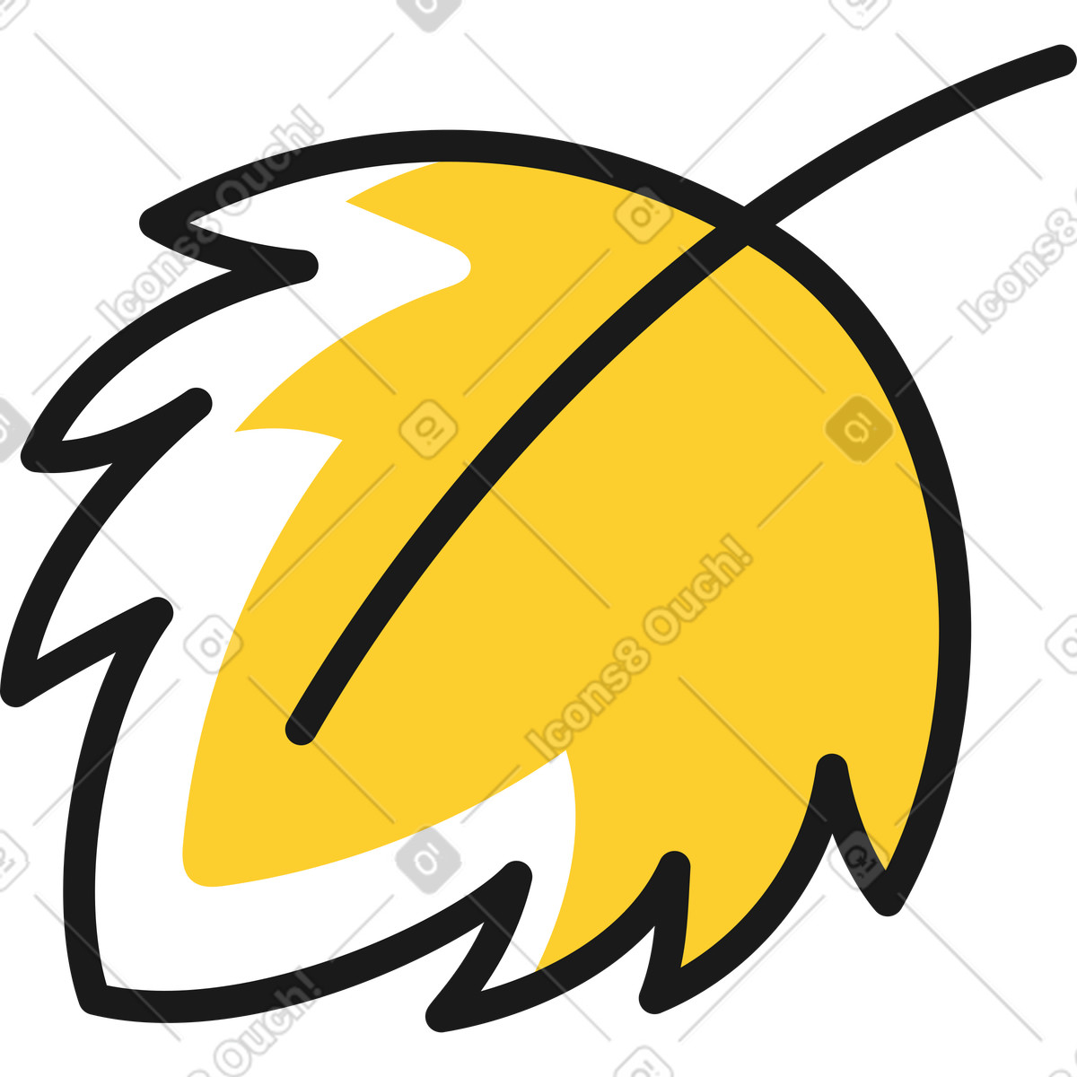 Taxi 스타일의 잎 일러스트레이션 PNG, SVG 다운로드