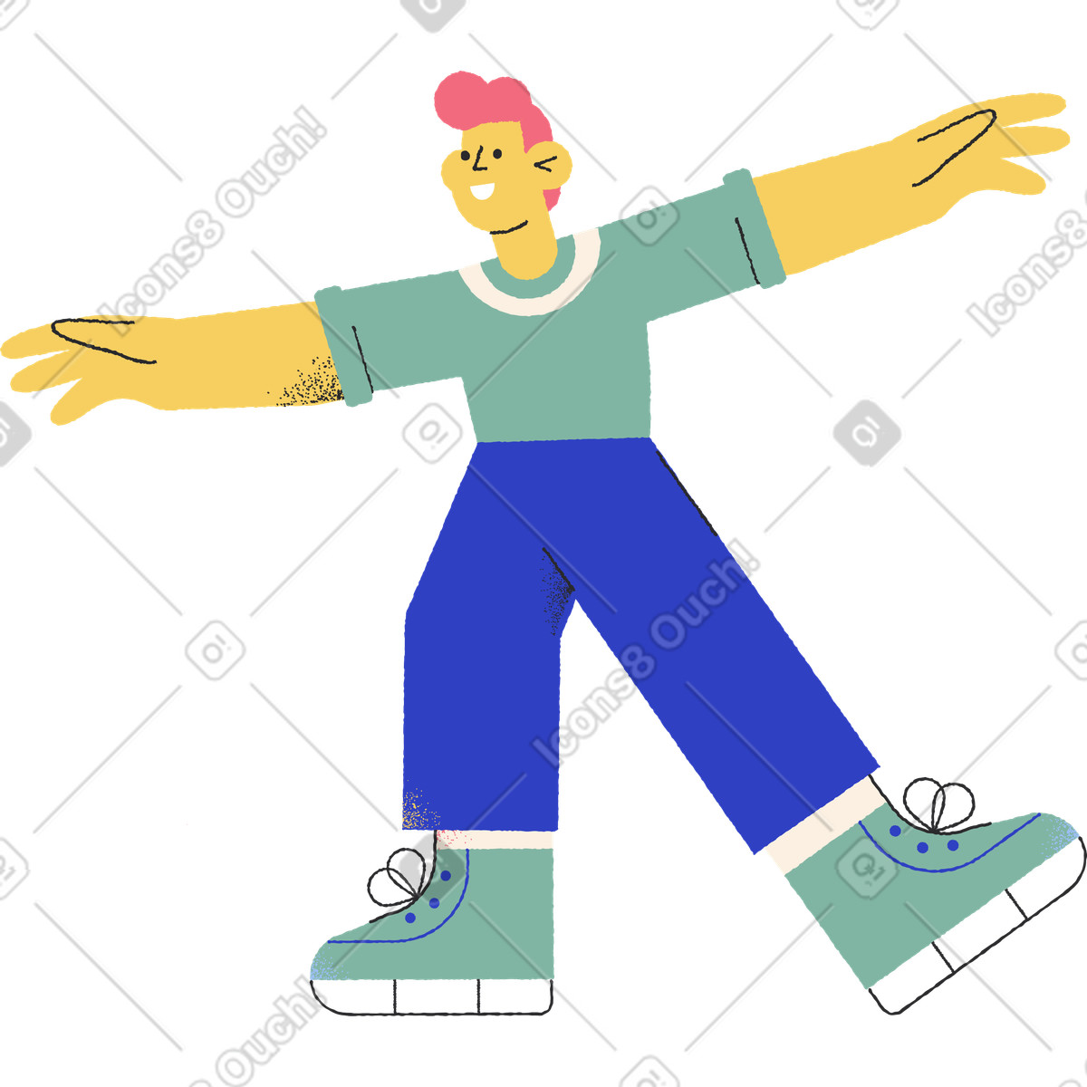 Иллюстрация Man skating on ice в стиле Pablo — скачать в форматах PNG, SVG