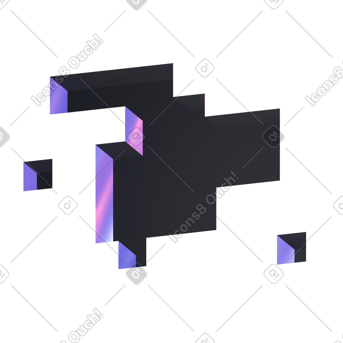 Abstract cutout with geometric pattern, Tech background animated illustration in 3D Illusion style download in GIF, Lottie (JSON), AE