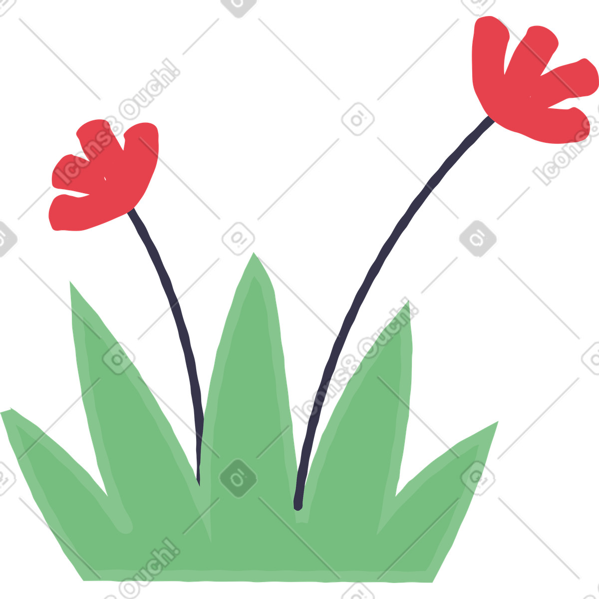 Illustration Fleur dans le style Stripy à télécharger aux formats PNG, SVG
