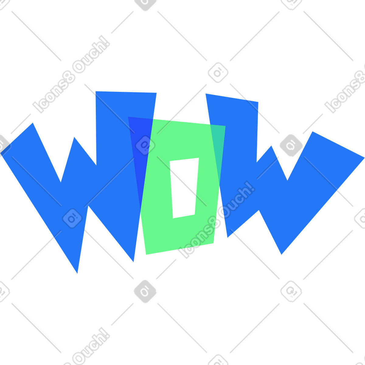 Lettering wow text animated illustration in style download in GIF, Lottie (JSON), AE