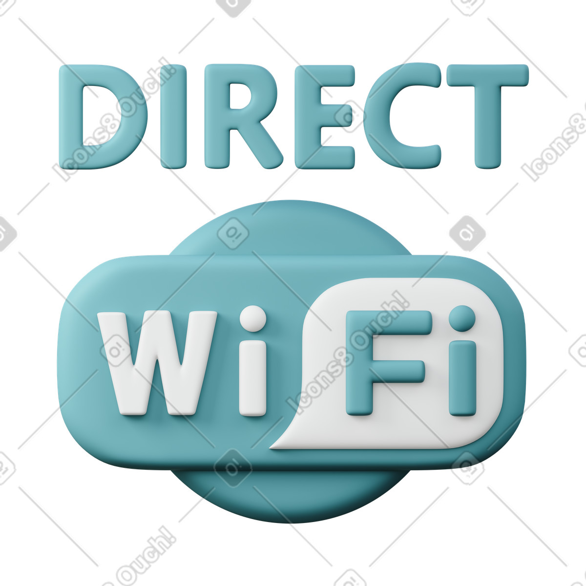 3D Sugary 스타일의 Wi-fi 다이렉트 일러스트레이션 PNG, SVG 다운로드