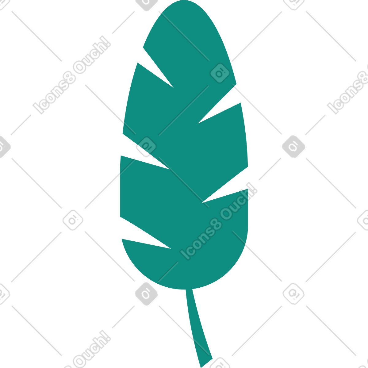 Tropical leaf illustrazione in stile Polar scarica in PNG, SVG