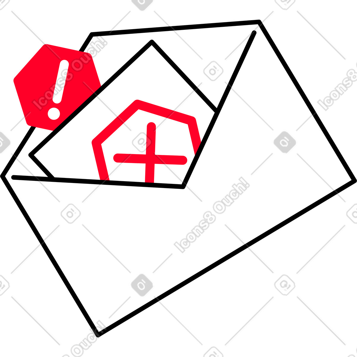 Busta enorme con spam illustrazione in stile Transistor scarica in PNG, SVG