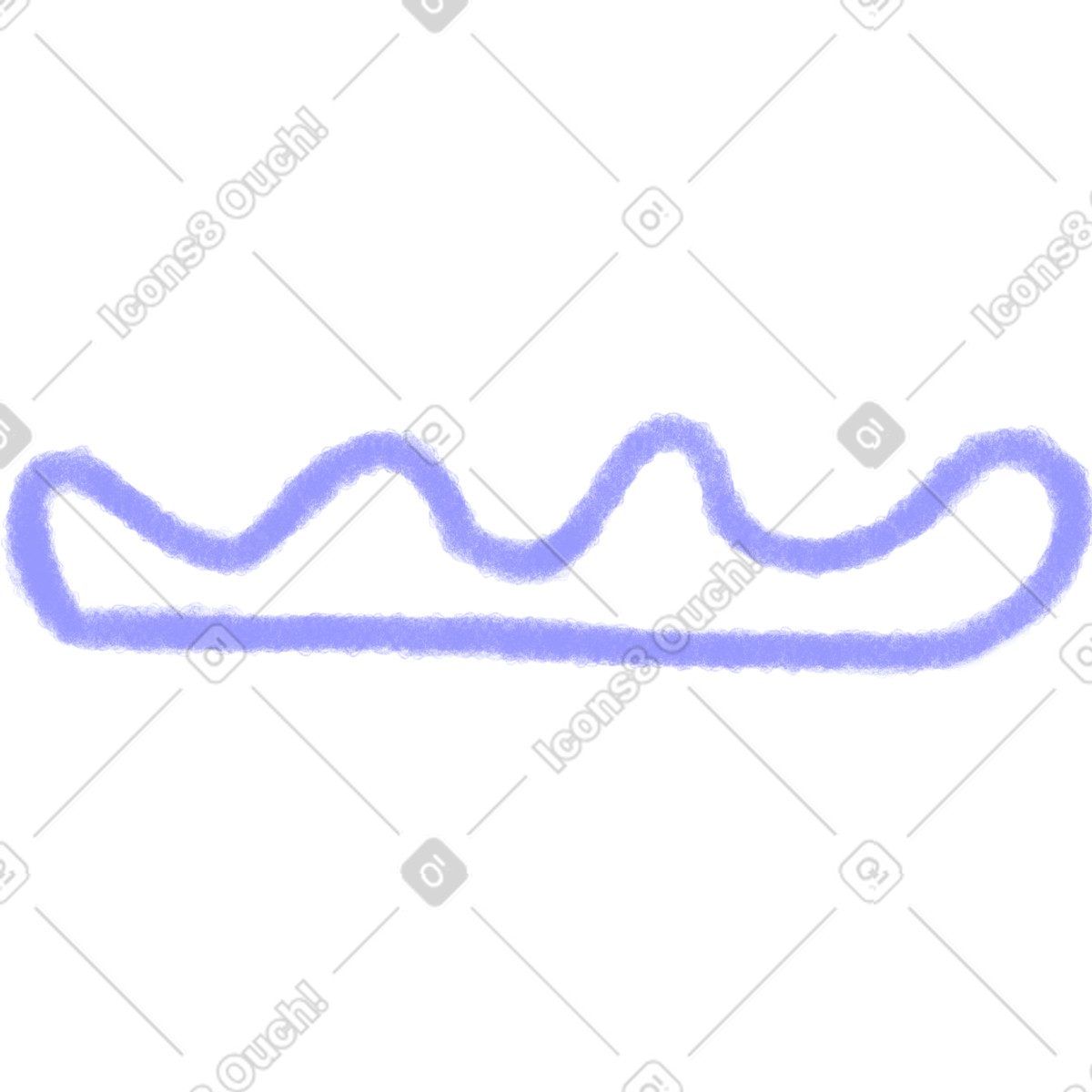 Doodle 스타일의 Purple wavy cloud 일러스트레이션 PNG, SVG 다운로드