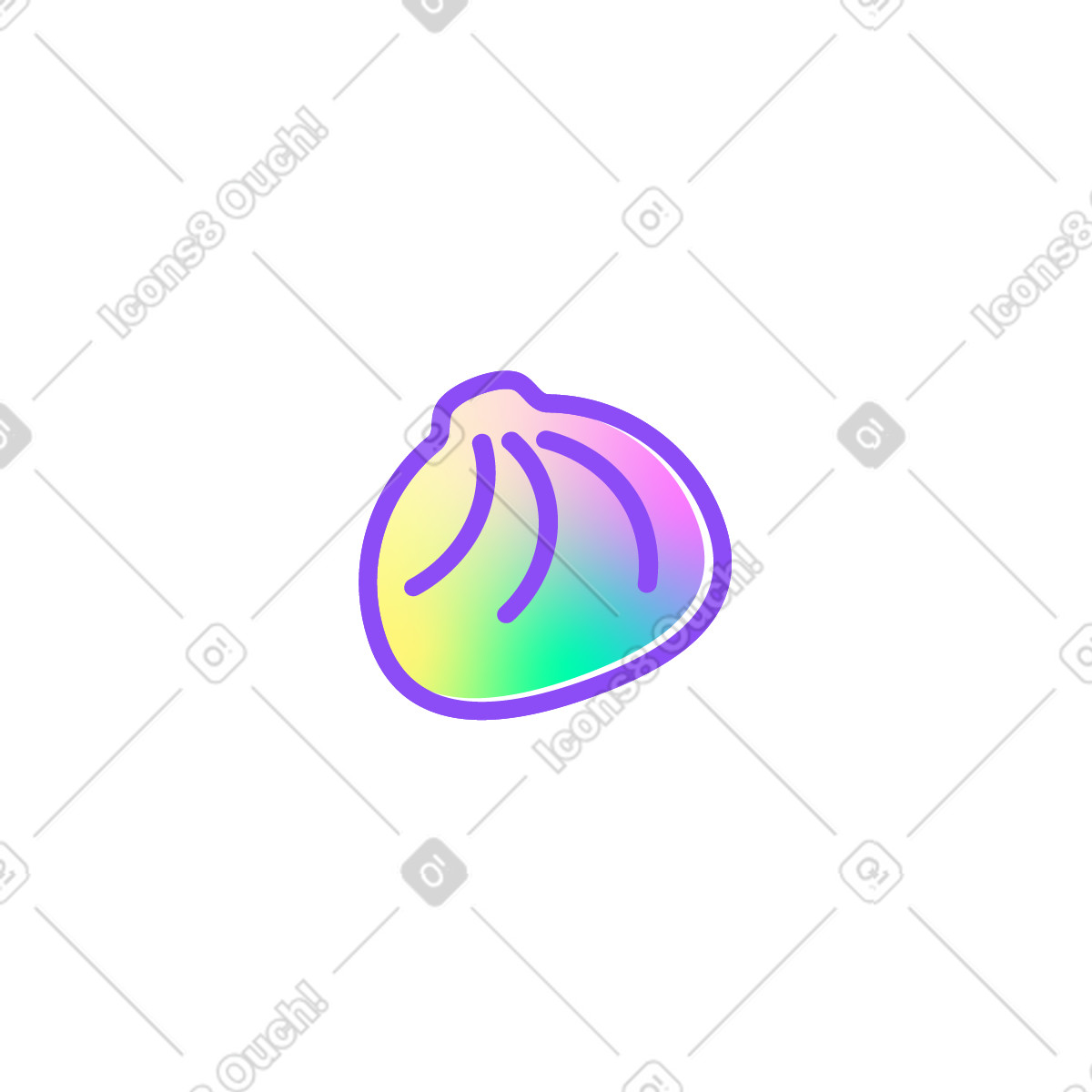 Holographic 스타일의 바오즈 일러스트레이션 PNG, SVG 다운로드