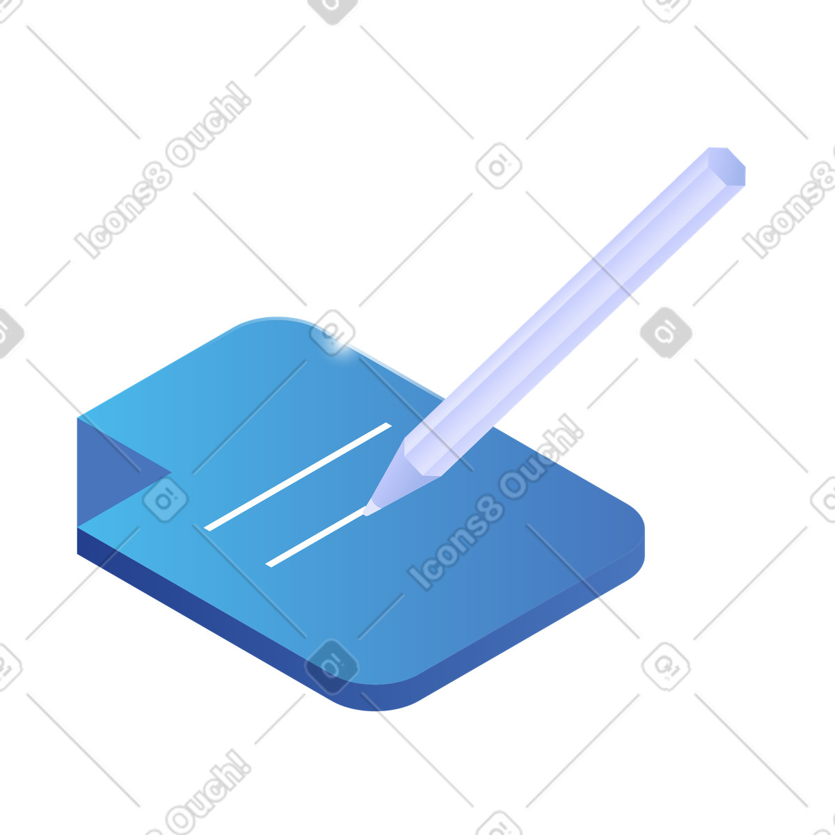 Ilustração de Journaling and writing with pencil paper sheet em no estilo Quantum para baixar em PNG, SVG