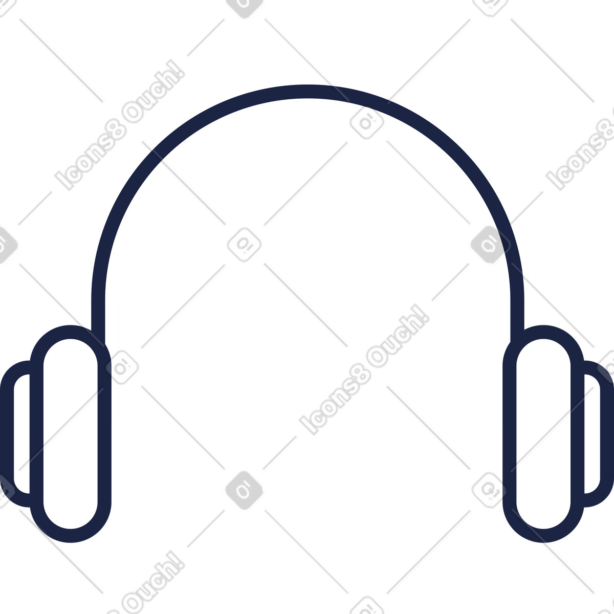 Kopfhörer-Illustration im Urban Line-Stil als Download in PNG, SVG