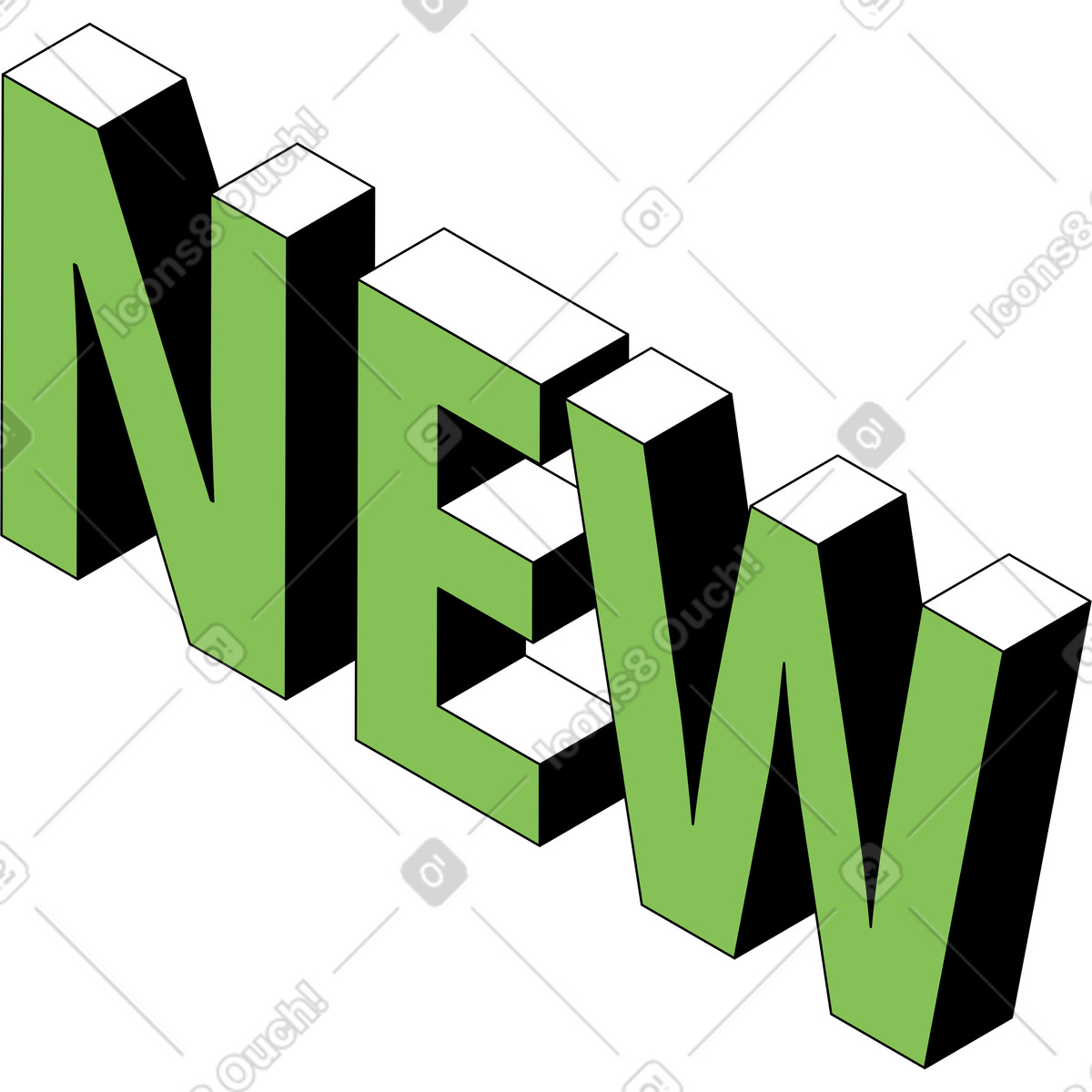Isometric 스타일의 새 텍스트에 문자 쓰기 일러스트레이션 PNG, SVG 다운로드