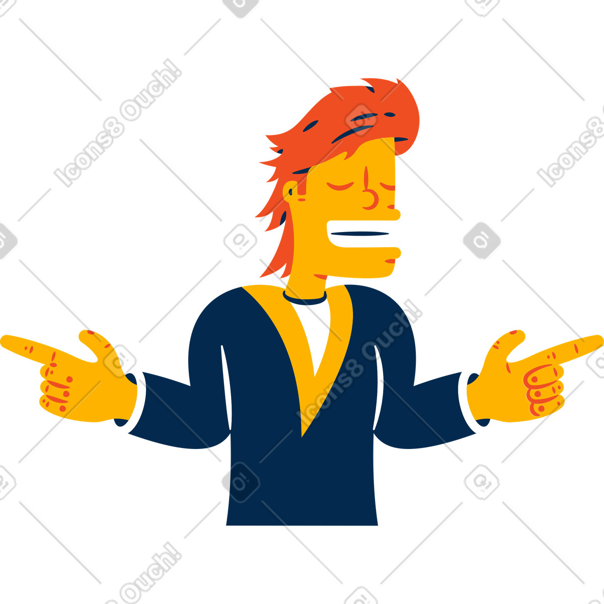 Illustration animée Redhead joyful man dans le style Flame à télécharger aux formats GIF, Lottie (JSON), AE